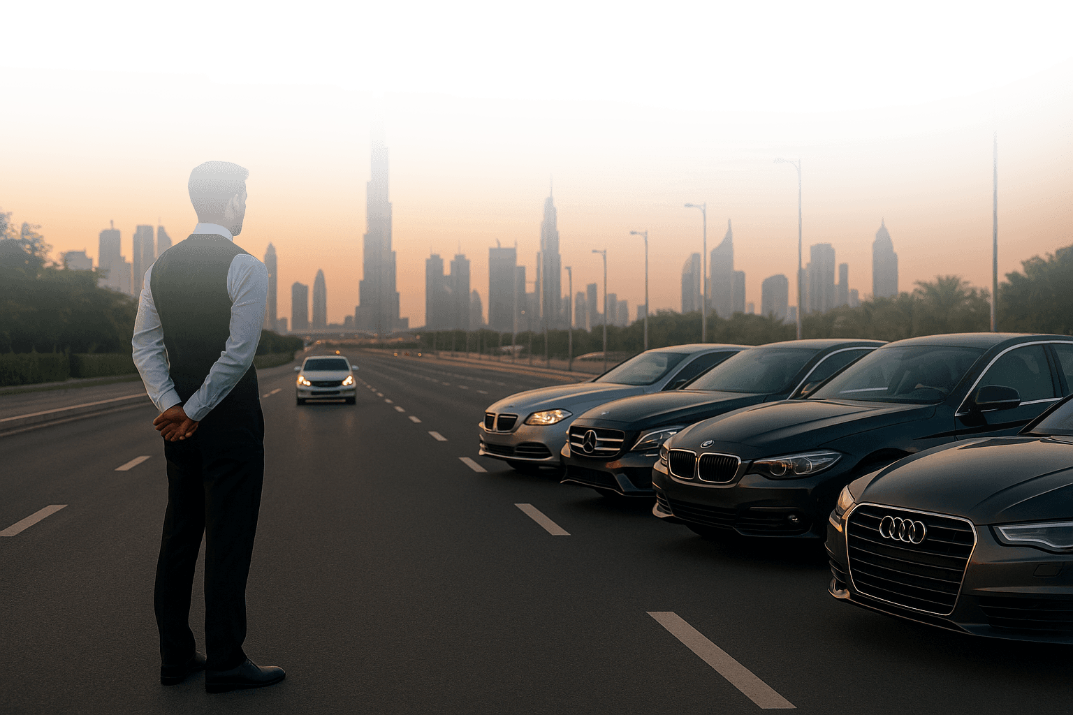 Luxury Cars Lineup - Valet Service